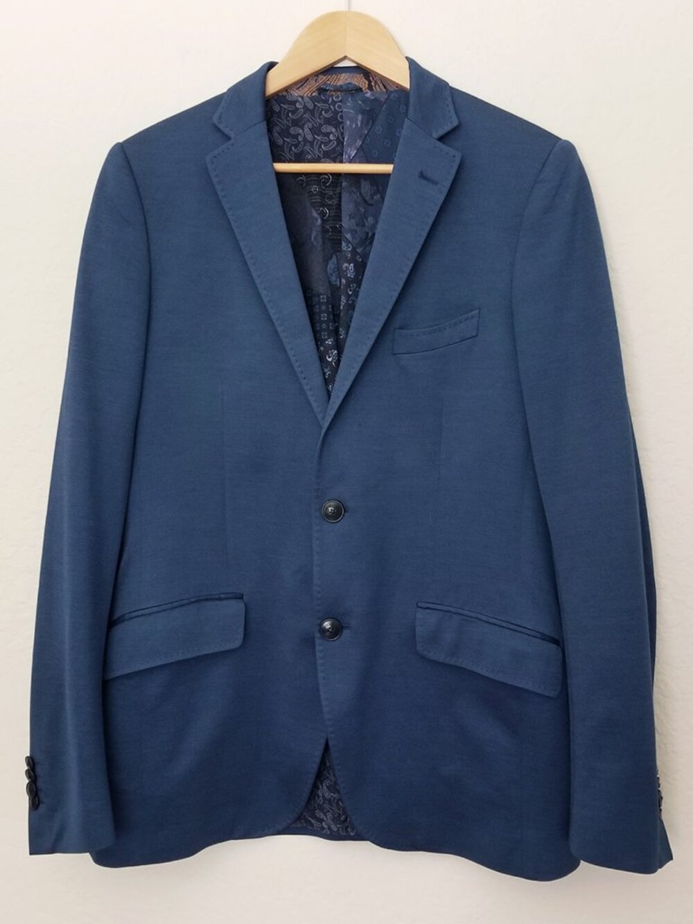 Etro Men's Navy Blue New Jersey Two Buttons Sports Coat Blazer Jacket Italy US42